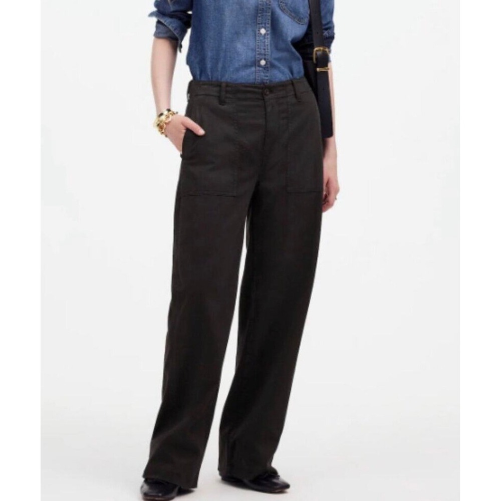 Madewell Low-Slung Baggy Utility Wide Leg Pants Almost Black NS281 24 Gorpcore‎
